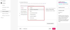 TikTok-targeting-interest-categories